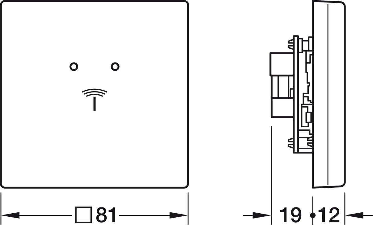 Duvar terminal seti, Häfele Dialock WT 300, Häfele tasarımı, 81 x 81 mm 4