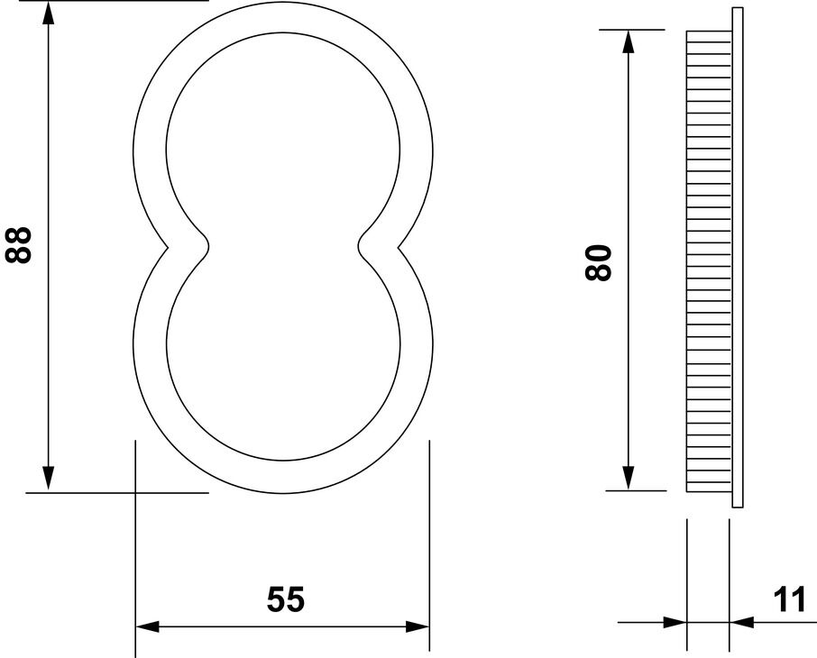 Gömme Kulp, HÄFELE ---ROUND, Pirinç, 57mm, PC (Barelli) 2