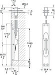 Flush bolt brass pol.