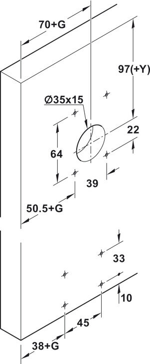 Kayar kapak donanımı, Häfele Slido F-Line31 40A, set 2