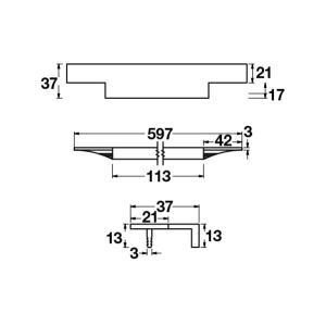STAIRWAY II Profil kulp mat siyah 597mm 2
