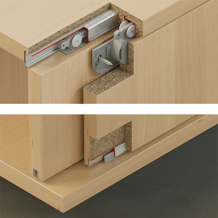 Kayar kapı donanımı, Häfele Slido F-Line21 12C, set
