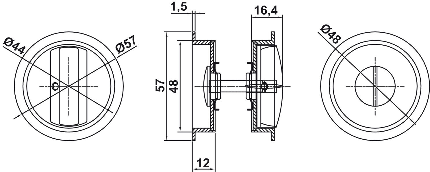 Gömme Kapı Kolu, ROUND, Ahşap Kapı, Pirinç, HÄFELE ROUND Gömme Kulp