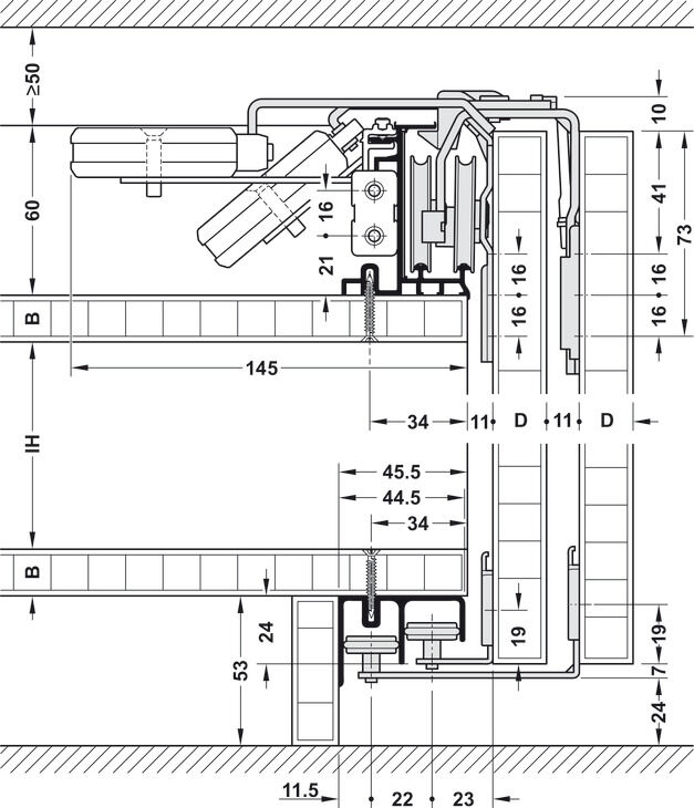 Kendinden kapanan yavaşlatıcılı mekanizma, Slido F-Line43 70A 2