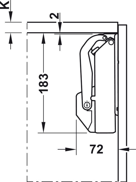 Kalkar kapak makası, Häfele Free space 6.15 4