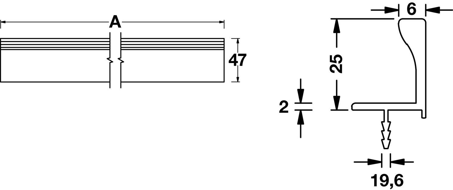 Profil Kulp, HÄFELE LOOP, Alüminyum 2