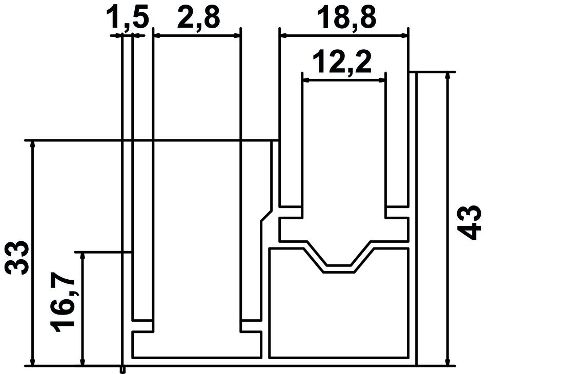 Ahşap Kayar Kapak Ray, HÄFELE PRIME 90 II, Alt Ray, Alüminyum
