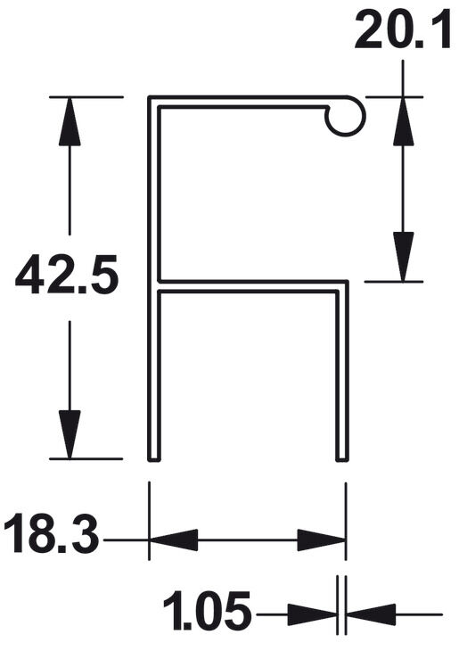 Profil Kulp, HÄFELE FLONG, Alüminyum 2