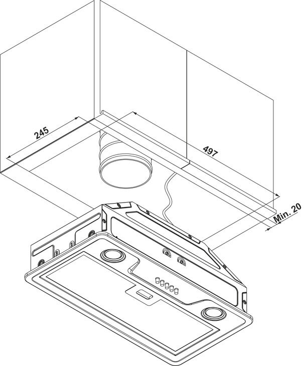 Davlumbaz, HÄFELE BOX, 52 cm, Gömme, 300 m3/h Emiş Gücü 3
