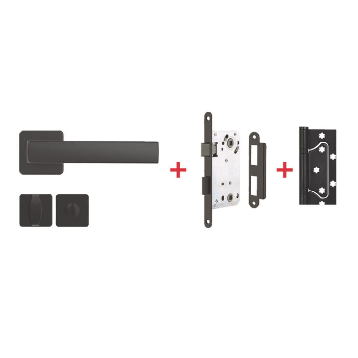 Hafele Set 4 Mat Siyah Kapı Seti