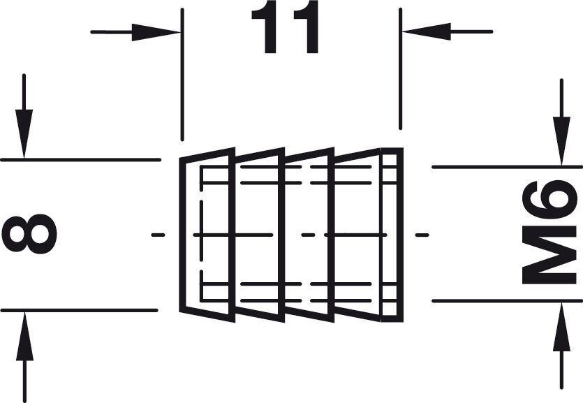 Yapıştırmalı kovan M8 iç dişli plastik (poliamid) 8 mm 12 mm 2
