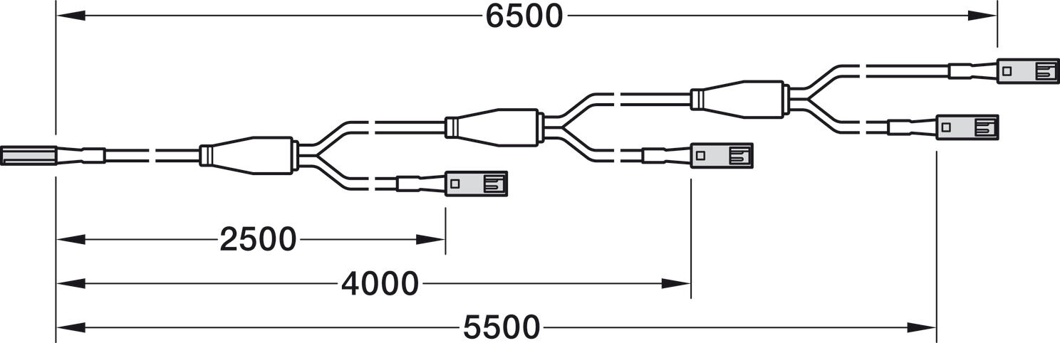 Loox5 4-way extension lead 12V/6.5m 4