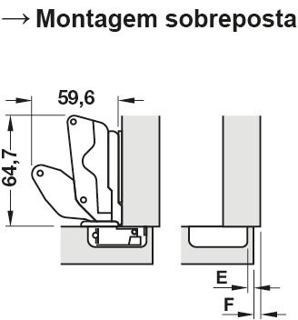 Metalla 300 SM 165° , Ø 35 mm Yavaş Kapanan