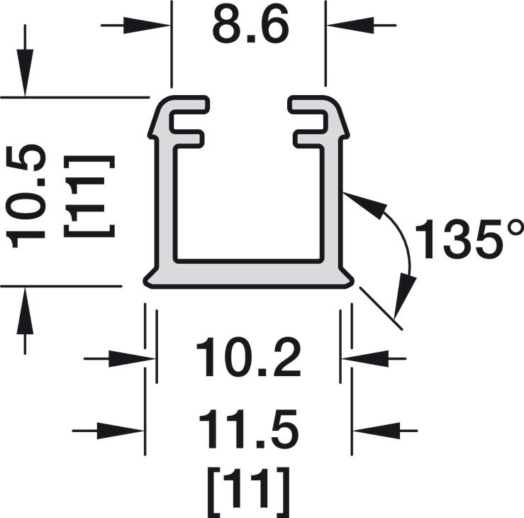Gömme montaj için profil, 8 mm şerit LED aydınlatmalar için Häfele Loox5 profil 1101 4