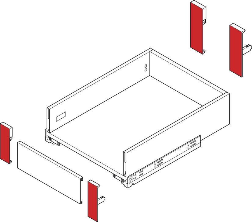 Ön sabitleme braketi seti, İç Çekmece İçin, Häfele Matrix Box Slim A 4