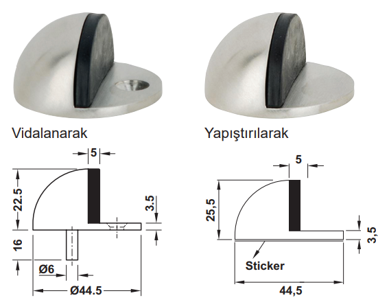 DSF 09 Stoper zem.vidalı 44x25mm a.bronz 2