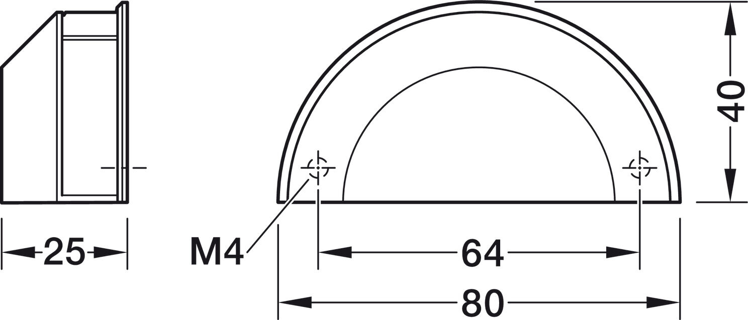 Kapak Çekme Kolu, Häfele Déco, H2315, zamak 3