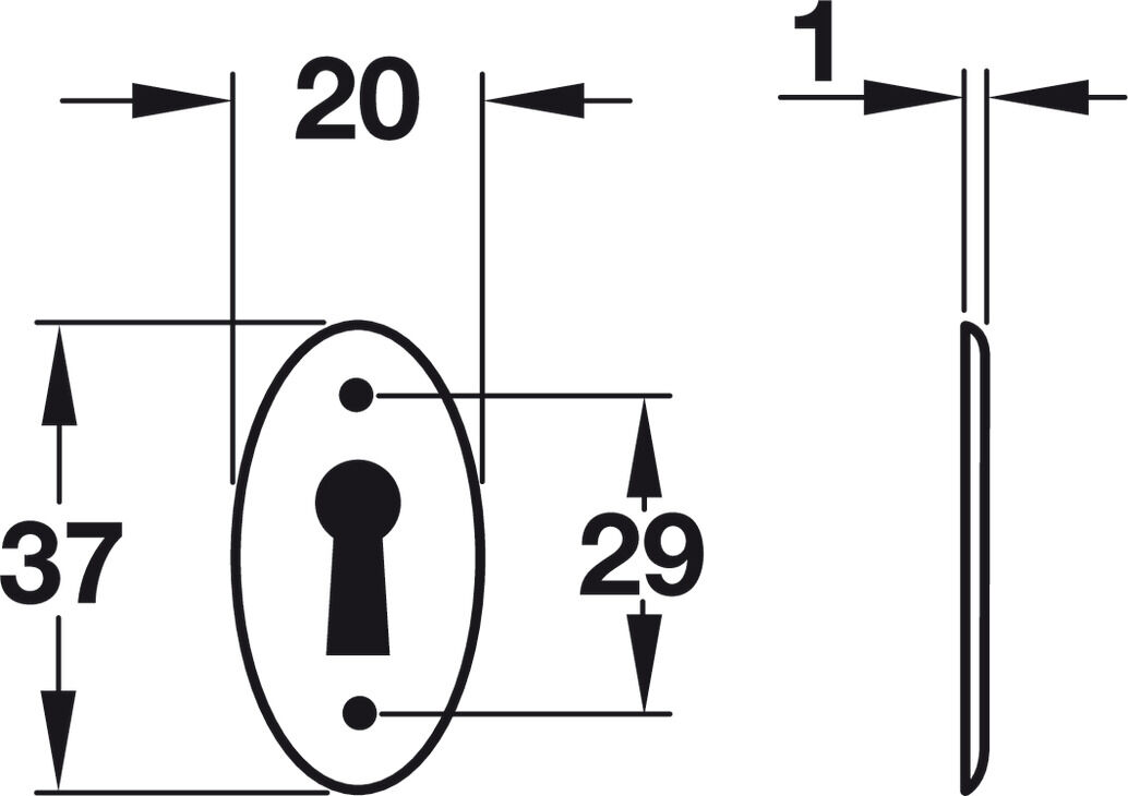 Rozet plakası, Pirinç, oval 2