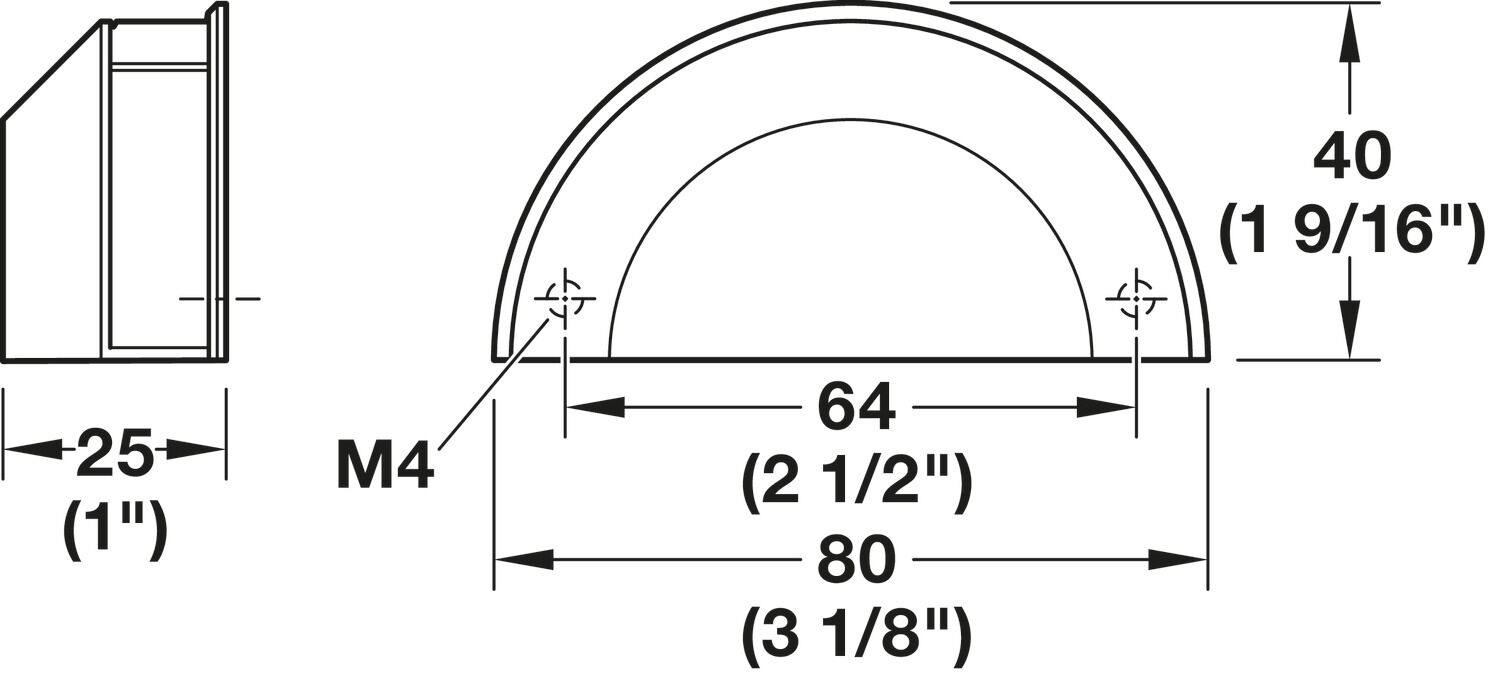 Kapak Çekme Kolu, Häfele Déco, H2315, zamak 4