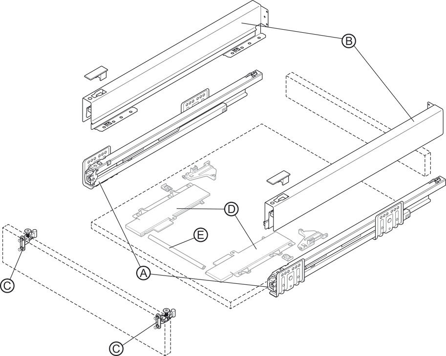Häfele Matrix Box P Plus 40, çekmece yan yüksekliği 60 mm 4