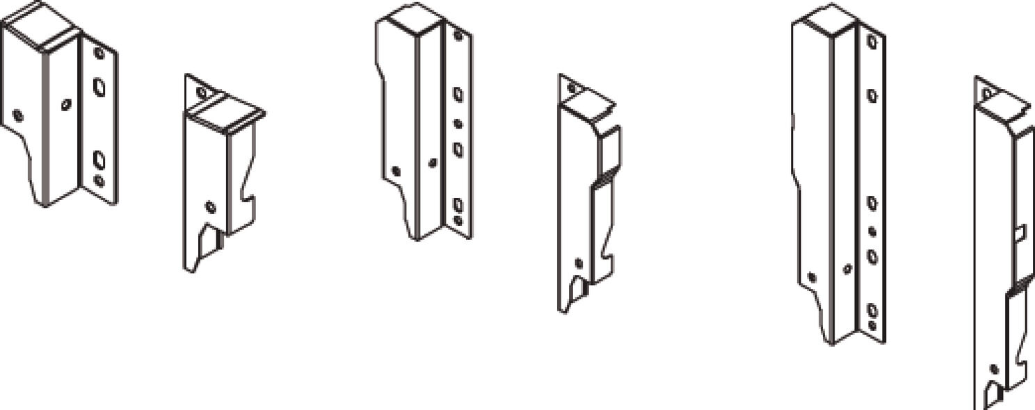 Arka panel braketi, Häfele Matrix S35, 84 mm çekmece yan yüksekliği için 3