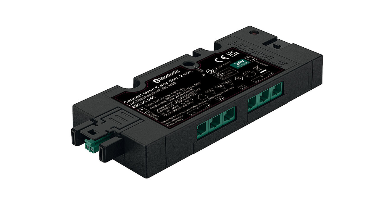 Dağıtıcı, Häfele Connect Mesh, 6 Çıkışlı (4-Kanal), Multi-Beyaz (2-Kablolu Teknoloji), 24 V
