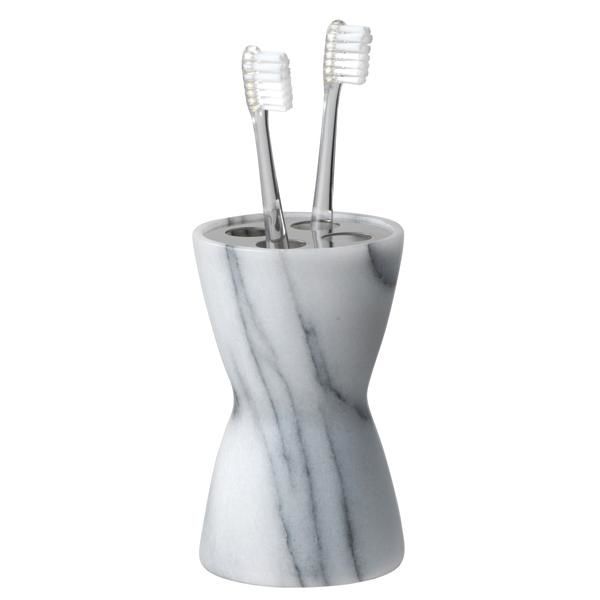WHITE MARBLE Diş fırçalık,beyaz mermer