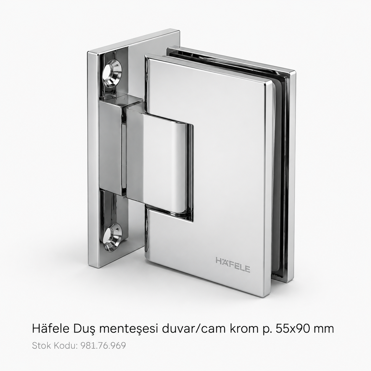 Duş menteşesi duvar/cam krom p. 55x90mm