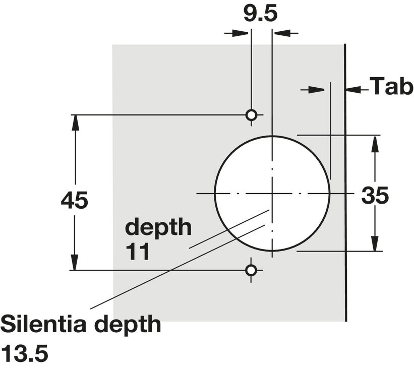 Gizli menteşe, Häfele Metalla 510 A/SM 70°, köşe dolabı uygulamaları için, tam bini montajı 4
