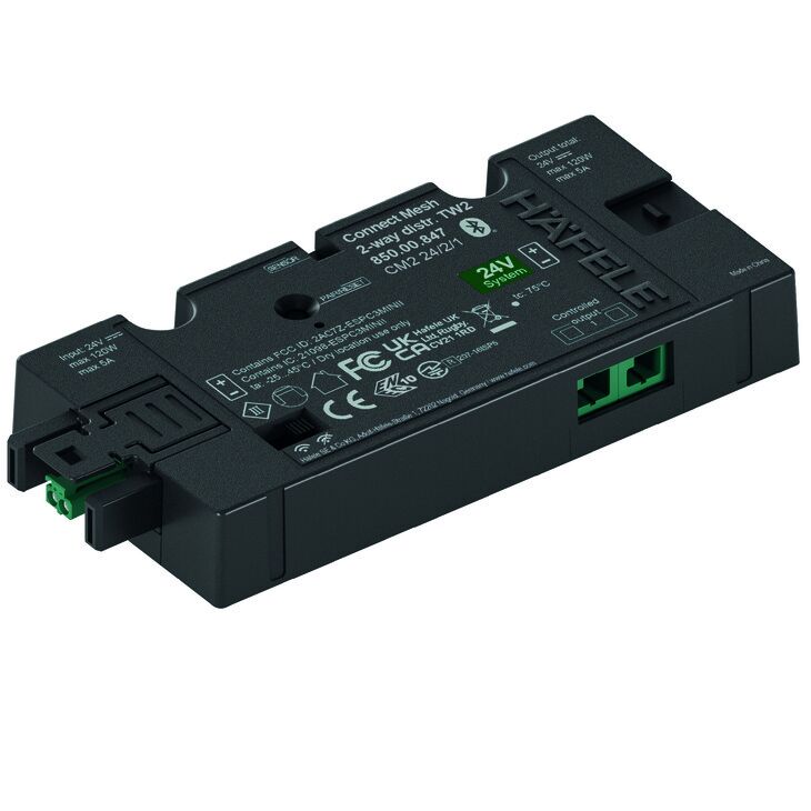 Dağıtıcı, Häfele Connect Mesh, 2 Çıkışlı Sensör Girişli, Multi-Beyaz (2-Kablolu Teknoloji), 24 V
