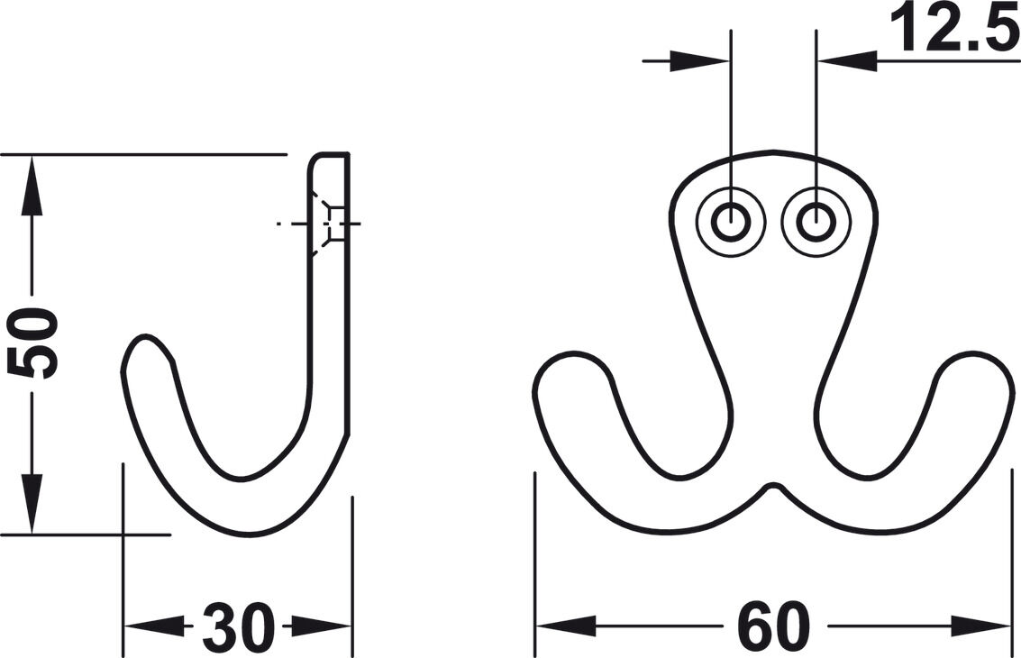 Gardırop askısı, Alüminyum, Parlak, 2 Kancalı, Häfele Déco 4