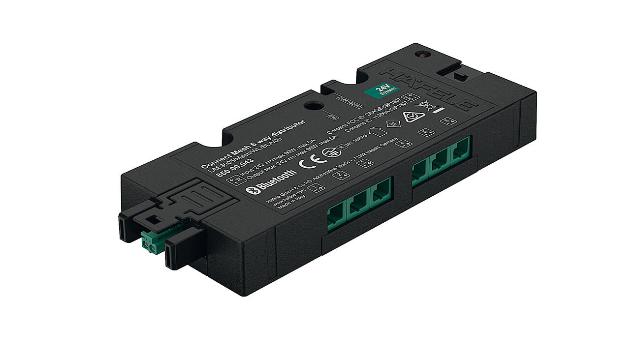 6 yollu dağıtıcı, Häfele Connect Mesh 24 V 2 pimli (monokrom)