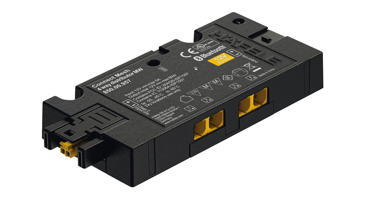 4 yollu dağıtıcı (1 kanallı), Häfele Connect Mesh Eco 12 V 3 pimli (Ton ayarlı beyaz)