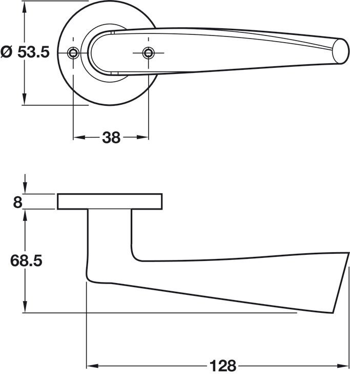 Kapı kolu seti, Häfele Startec model LDH 2176, paslanmaz çelik, yangın dayanıklı kapı 3