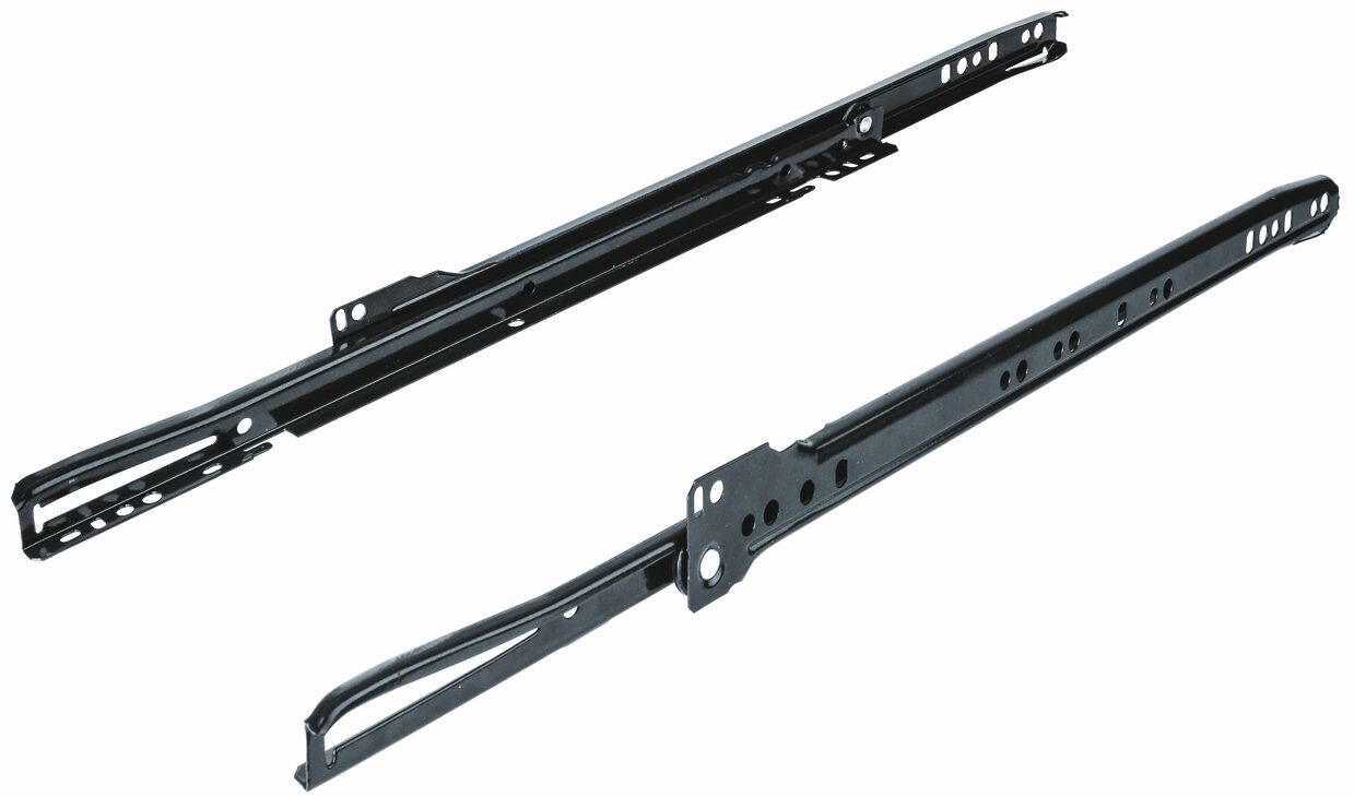 Naylon Tekerlekli Ray, HÄFELE EGO- M, Tek Açılım, Siyah, 12 kg Taşıma Kapasitesi, Metal Çekmeceler İçin