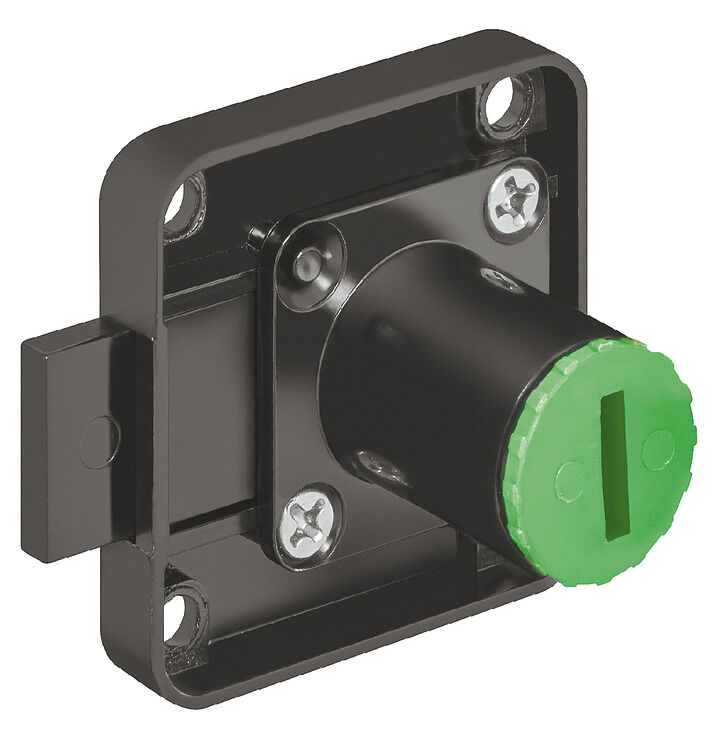 Kilit sürgüsü kilidi, Häfele Symo EC, seren mesafesi 25 mm, cıvata hareketi 8 mm, 22 mm ila 45 mm uzunlukla silindir muhafazası ile