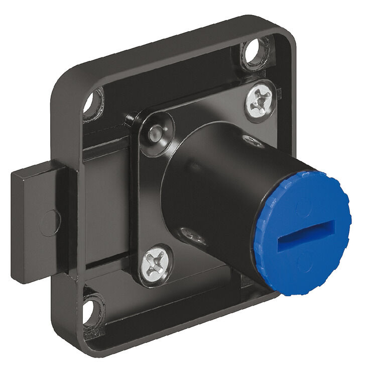 Kilit sürgüsü kilidi, Häfele Symo EC, seren mesafesi 25 mm, cıvata hareketi 8 mm, 22 mm ila 45 mm uzunlukla silindir muhafazası ile