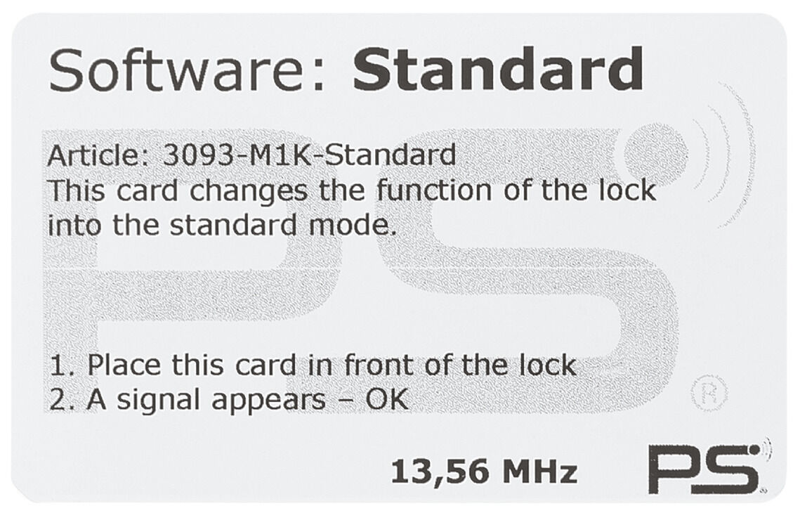 Programlama Anahtar Kartı, "Standart Mod"