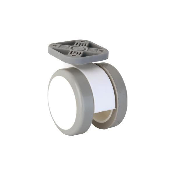 COLO Mobilya Tekerleği Plakalı Beyaz/Gri Ø50x57mm