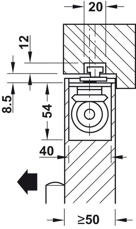 Kapı kapatıcı, Boxer EN 3–6, gizli, Geze 3