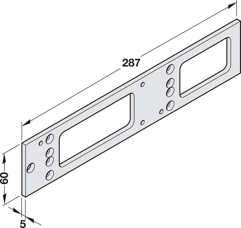 Montaj plakası, TS 4000 ve TS 5000 için, üst kapı kapatıcı, Geze