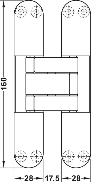 Kapı Menteşesi, Häfele STARTEC H12 L, Gizli, En Fazla 80 kg, Düz İç Kapılar İçin