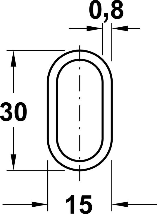 Askı Borusu, HÄFELE OVAL, Parlak Krom, Çelik, 0,8x30x15 mm 2