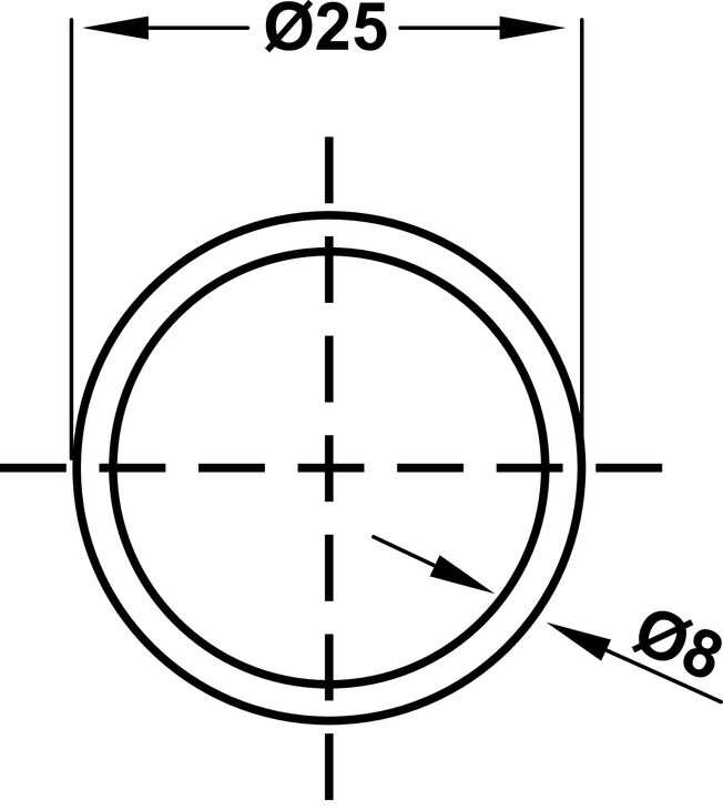 Askı Borusu, HÄFELE ROUND, Parlak Krom, Çelik, 0,8x30x15 mm 4