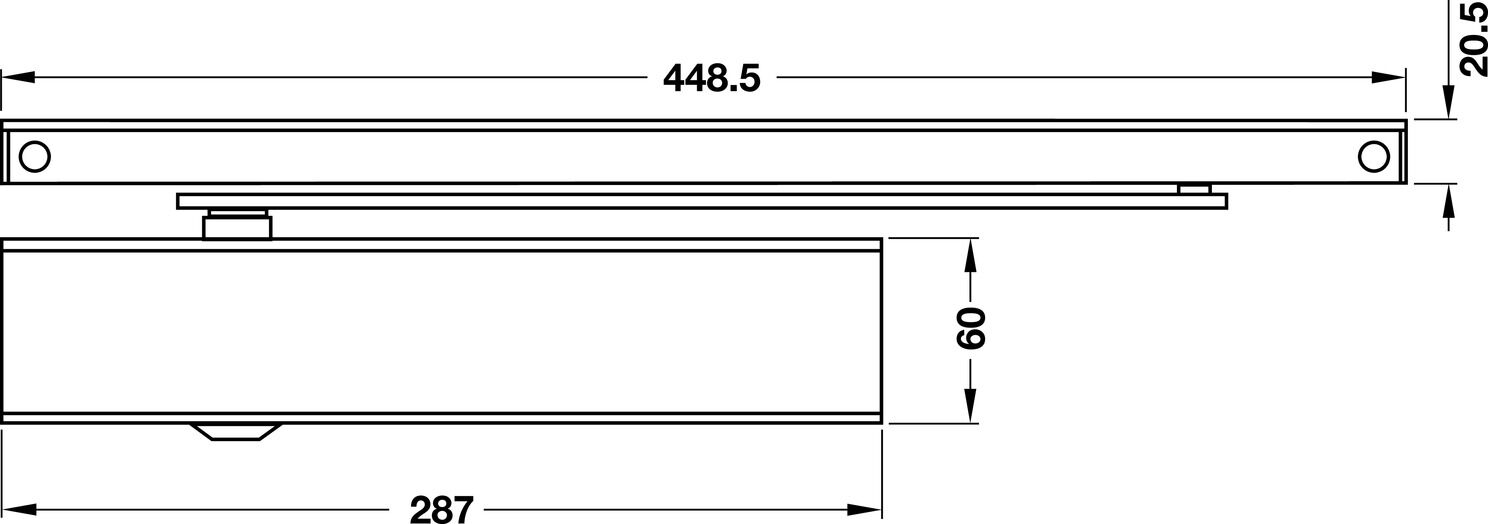 Üst kapı kapatıcı, TS 5000, EN 2–6, kılavuz raylı, Geze 2