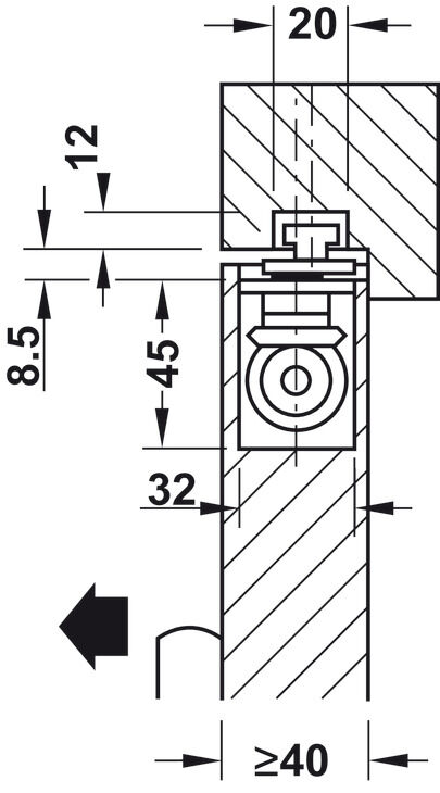 Kapı kapatıcı, Boxer EN 2–4, gizli, Geze 4
