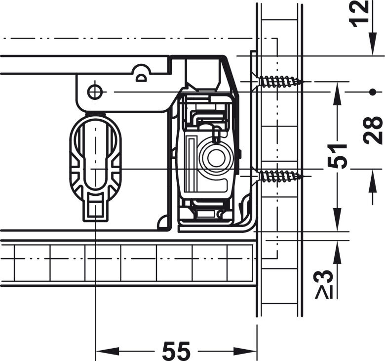 Çift Yanaklı Çekmece Sistemi, HÄFELE MATRIX BOX P, Çekmece Rayı 2