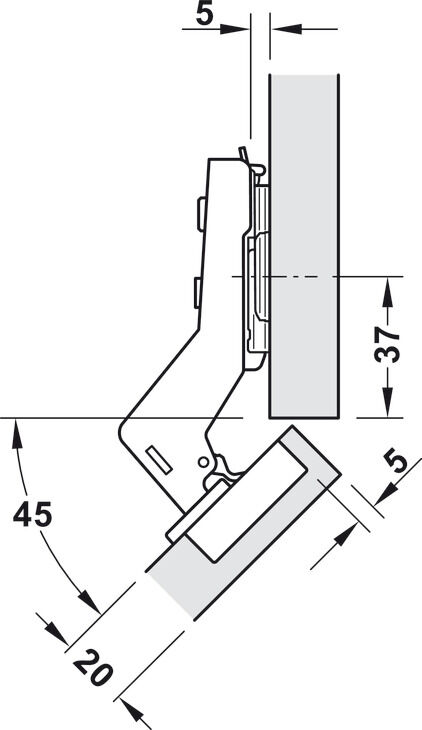 M310 45° köşe frensiz ydb 45/9,5 Ø8mm db 2