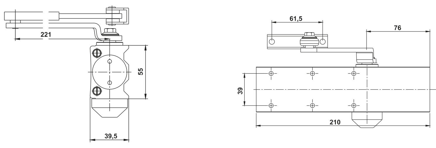 DC501 Kapı kapatıcı F EN 2-5 gümüş 3