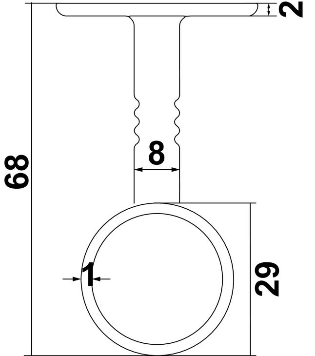 Askı Borusu Flanşı, HÄFELE ROUND, Üst Panele Monte, Kapalı, Zamak 3